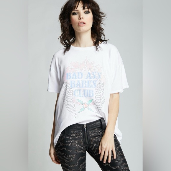 Odd People by Recycled Karma Bad Ass Babes Club Burnout Tee - Picture 1 of 2
